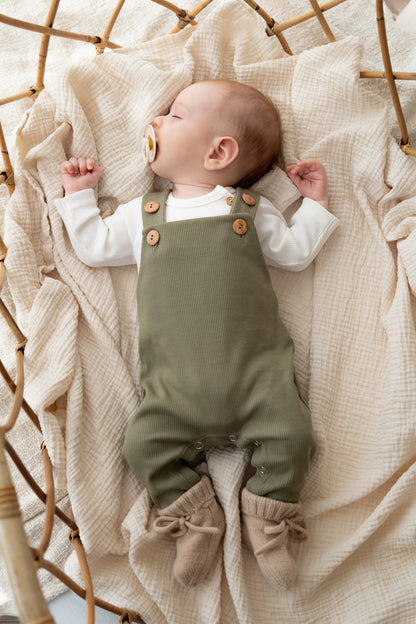 Romper buttons Ecru (rib)