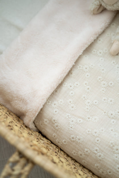 Wiegdeken Embroidery naturel (teddy)