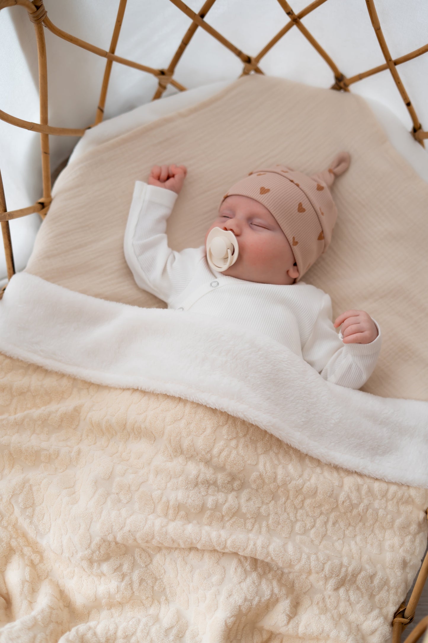 Wiegdeken Panterprint Naturel (teddy)