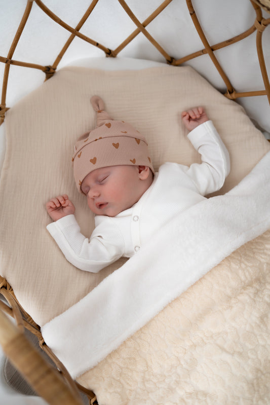 Wiegdeken Panterprint Naturel (teddy)