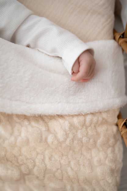 Wiegdeken Panterprint Naturel (teddy)