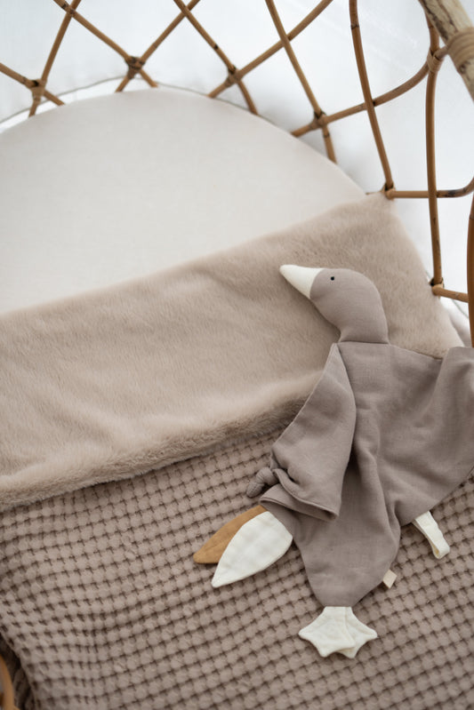 Wiegdeken Wafel taupe (teddy)