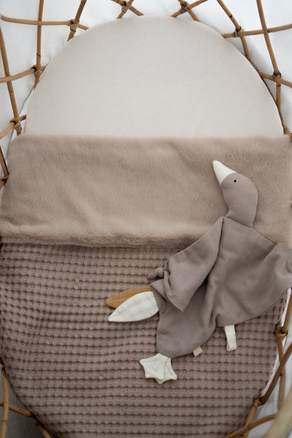 Wiegdeken Wafel taupe (teddy)