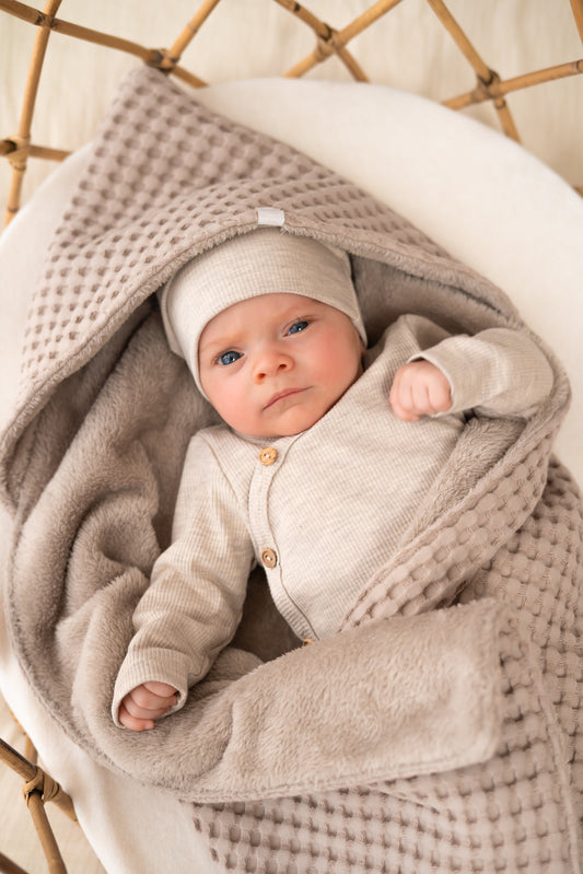 Wikkeldoek wafel Taupe (teddy)