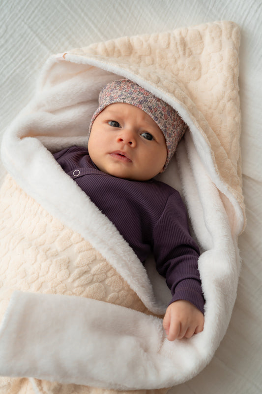 Wikkeldoek Panterprint Naturel (teddy)